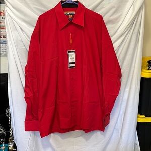 Vibrant Red Dress Shirt Classic Style